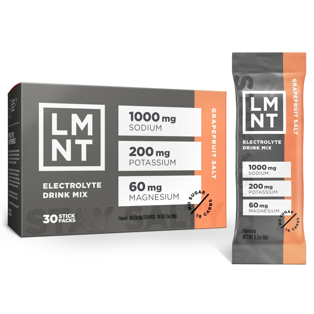 LMNT Zero Sugar Electrolytes - Grapefrugt Salt Shut 124; Drink Mix Shut 124; 30 Tæl