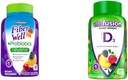 Viafusion Fiber Well + Probiotika Gummier for voksne, 60 Grev Vitamin D3 Gummy Vitamin, Peach, BlackBerry og Strawberry Flavored, 50 mcg D-vitamin, 150 Greve