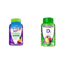 Viafusion Fiber Well + Probiotika Gummier for voksne, 60 Grev Vitamin D3 Gummy Vitamin, Peach, BlackBerry og Strawberry Flavored, 50 mcg D-vitamin, 150 Greve