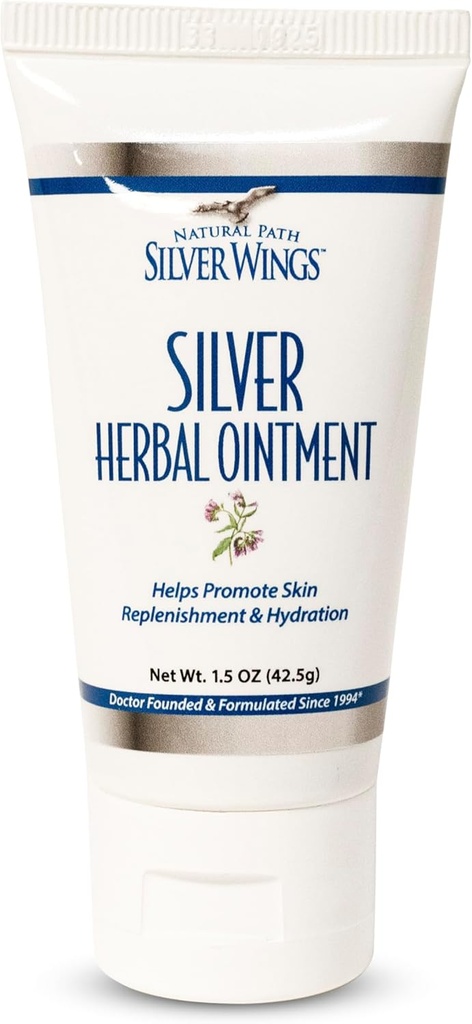 Natural Path Silver Wings 250ppm Silver Herbal Ointment - Nourishing and Moisturizing Skin Care 1.50oz
