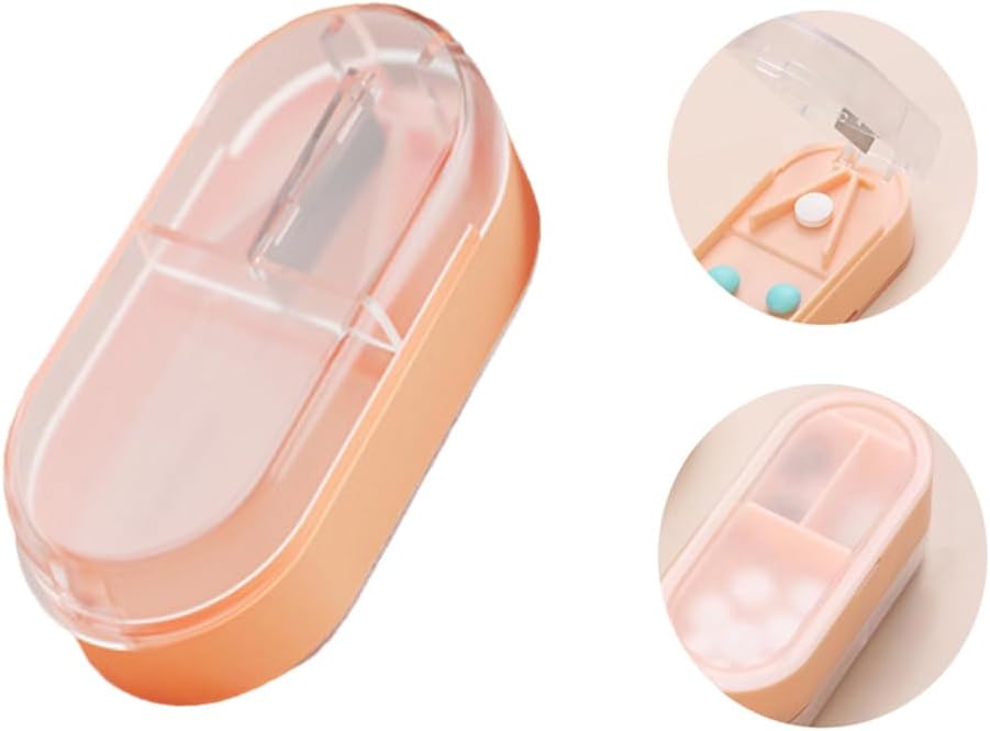 Pill Cutter, Professional Pill Splitter til skæring af små piller eller store piller i halve (Pink)
