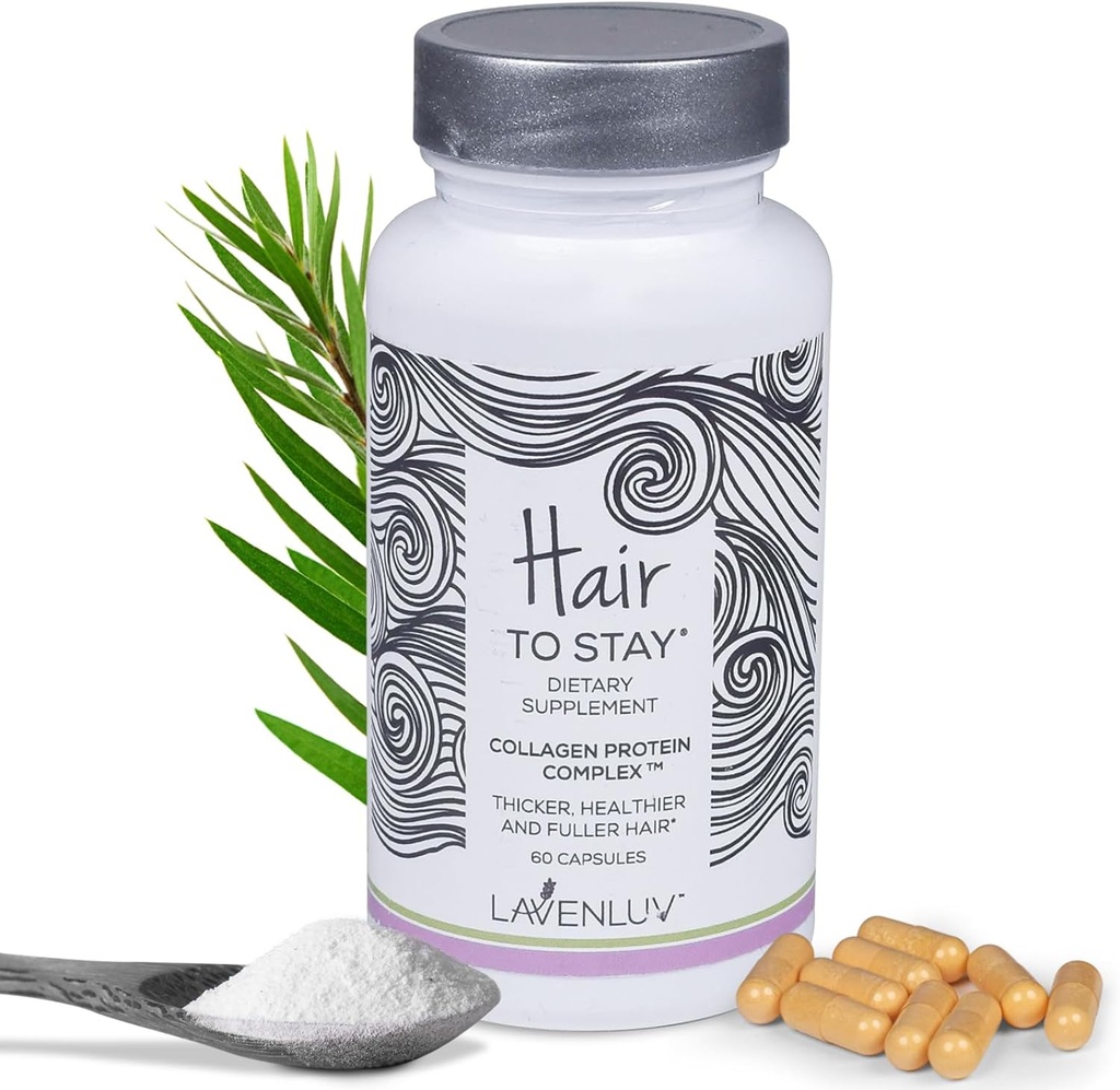 60 vækstpiller - kollagen peptider kapsler - Lavenluv - Thicker - supplement - biotin vitaminer - vækst - tab tynding