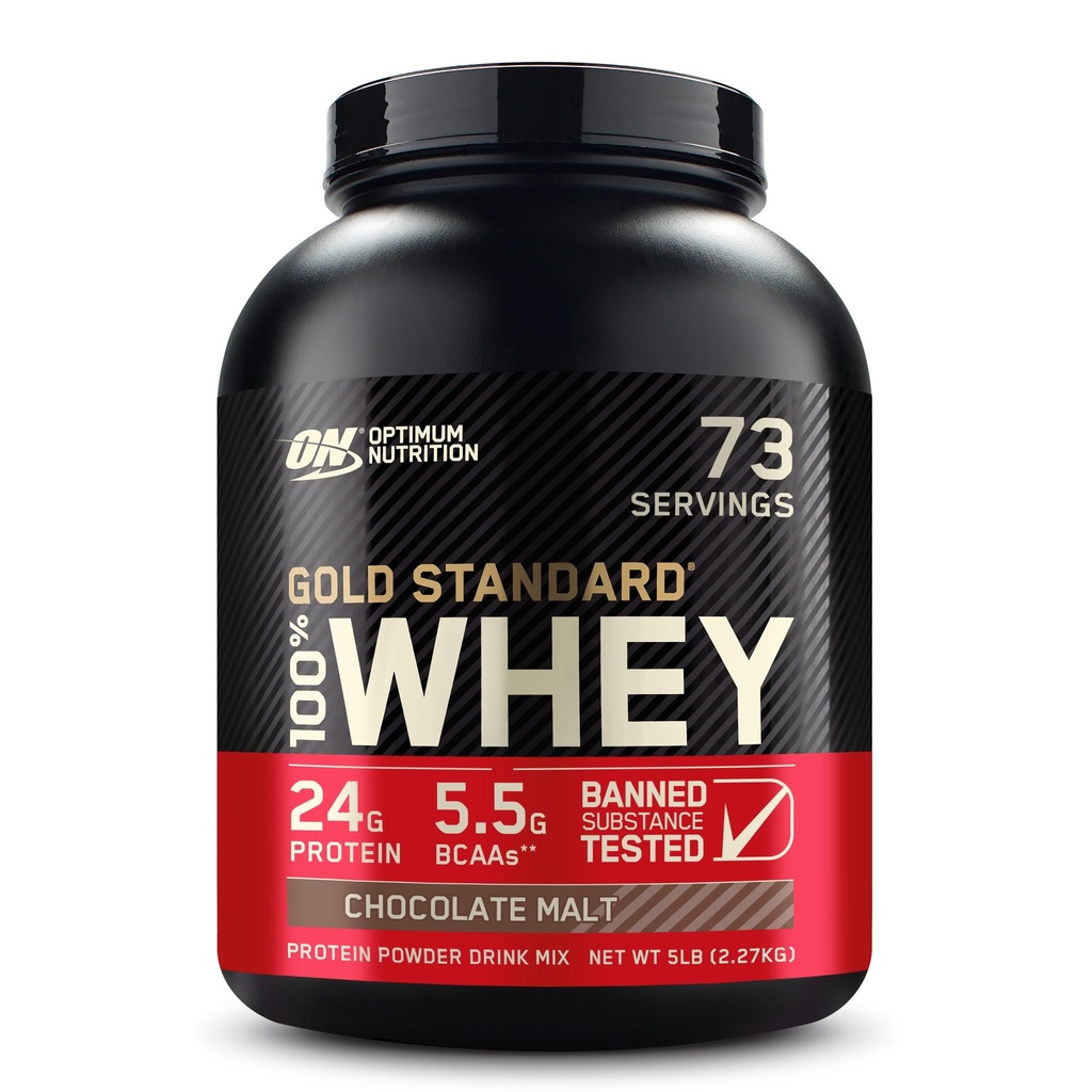 Optimum Nutrition Gold Standard 100% Whey Protein Powder, Chokolade Malt, 5 Pund (Packaging May Vary)