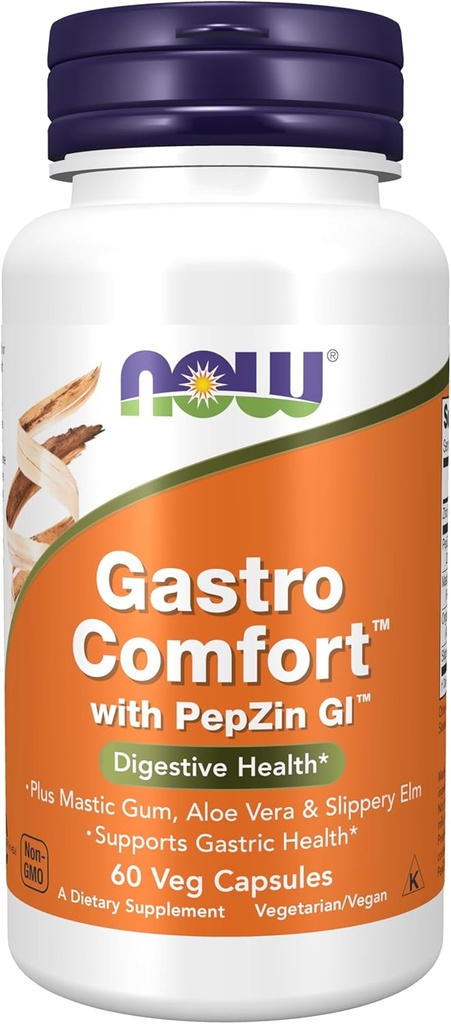 Now Foods Supplements, Gastro Comfort, plus Mastic Gum, Aloe Vera og Slippery Elm, 60 Veg Kapsler