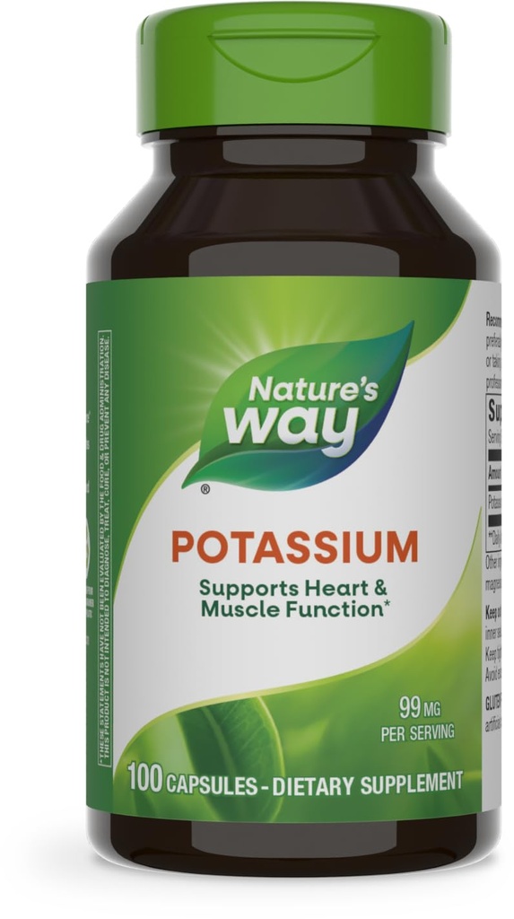 Nature 's Way Kalium Complex, 99 mg per servering, 100 kapsler, pakke med 3