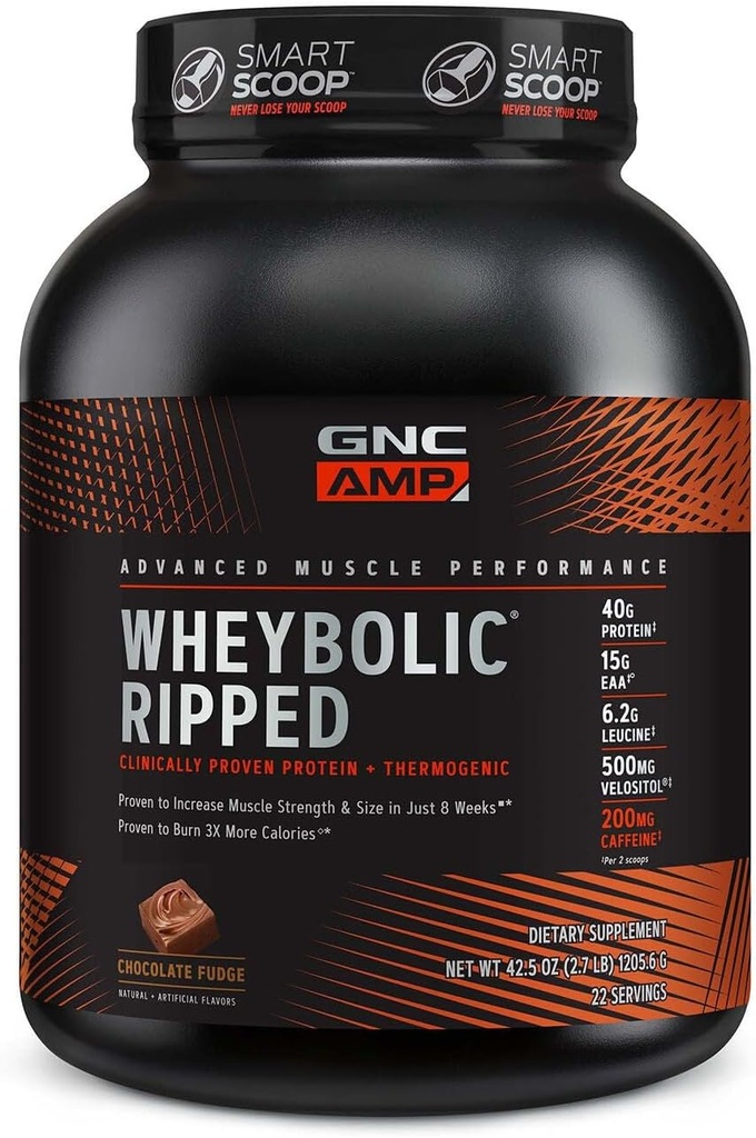 GNC AMP Wheybolc Ripped - Chokolade Fudge (22 Servere)