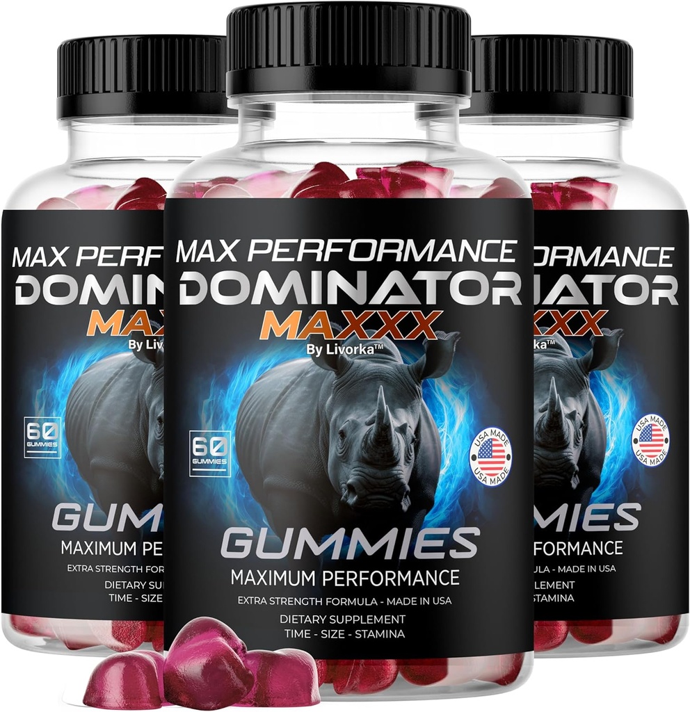 (3 Pack) Dominator Maxxx Gummies for Men - Dominator Maxx Natural Daily Nutrition Support Premium Advanced Formula Multivitamin Pills for Overall Health & Wellness, 180 Gummies for 3 Months