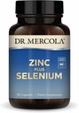 Dr. Mercola Zink Plus Selenium - Mineral Blend Supplement - til immunforsvar, hjerne og åndedrætsværn - Indeholder zink Glycinate Chelate & Kobber - GMO- Free & Gluten- Free - 90 kapsler (90 Servere)