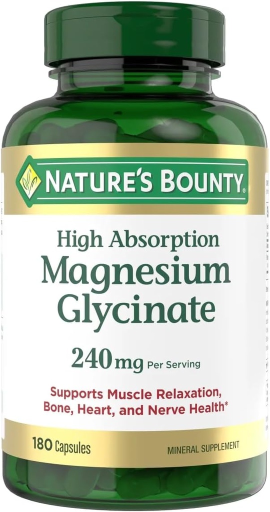 Naciteter Bounty Magnesium Glycinat Stor flaske / 180 Kapsler 240 mg