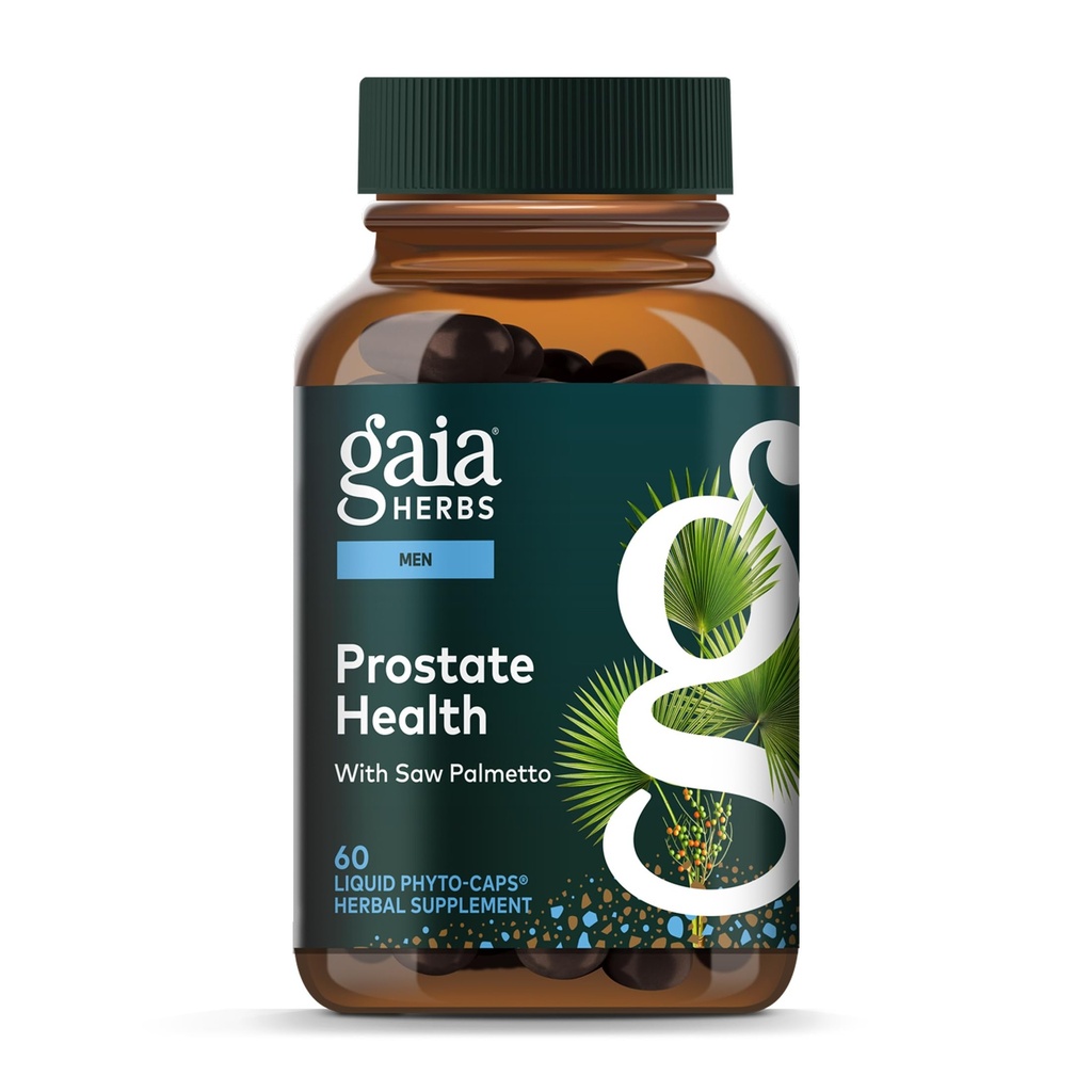 Gaia urter Prostata sundhed - understøtter Prostata sundhed og funktion for mænd - med Saw Palmetto, Green Tea, Nettle Root, og White Sage * - 60 Vegansk flydende Phyto- kapsler (20-dages forsyning)