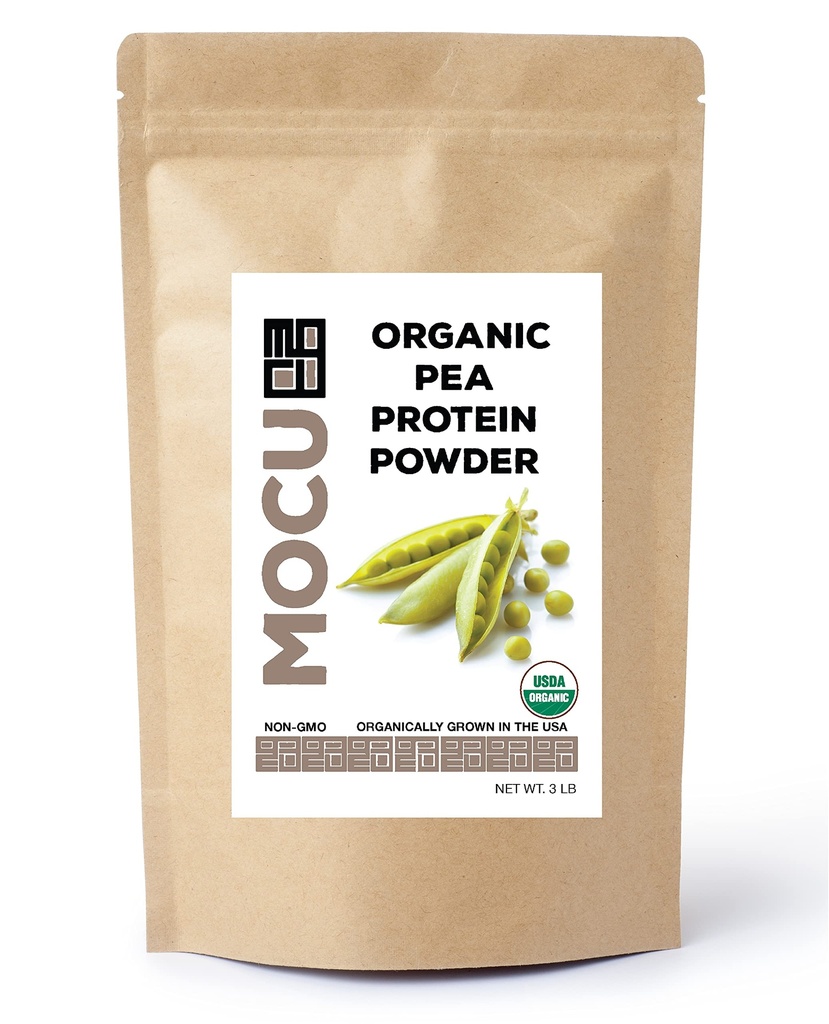 Certificeret økologisk US Grown Pea Protein I 80% I Batch Testet for Heavy Metals I 3 LBS I Pakket Daily