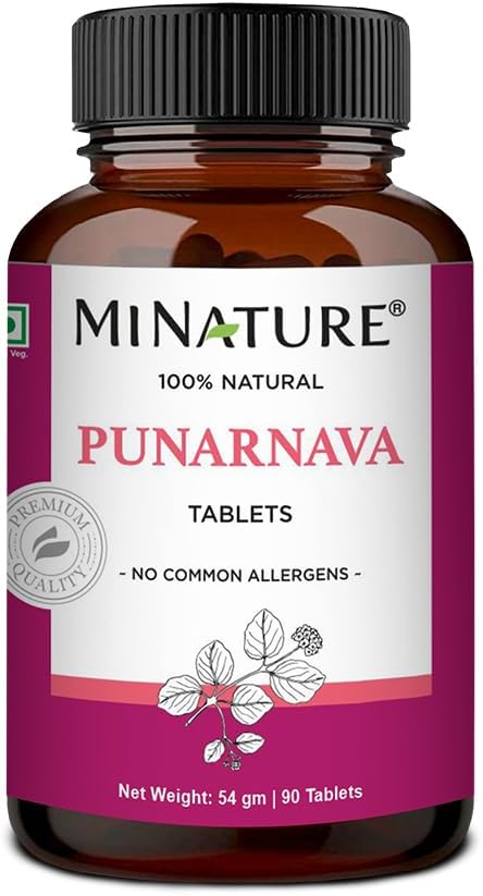 Punarnava Tablets by mi Nature Note 124; 90 Tablets, 1000 mg