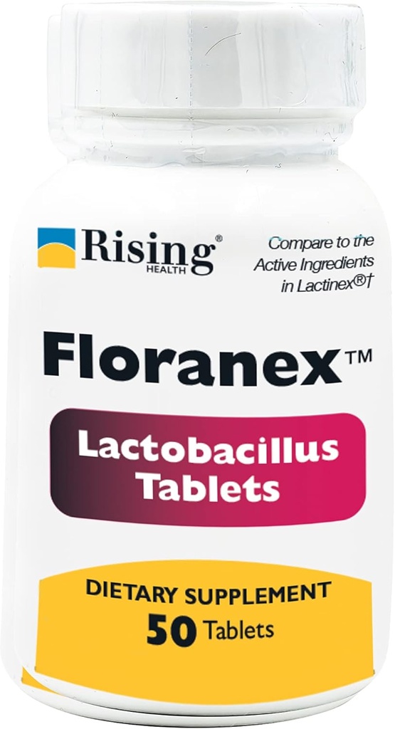 Rising Health - Floranex Tablets - Lactobacillus Probiotic Dietary Supplements - 50 Tablets