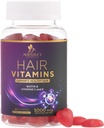 Hår Vitaminer Gummier med Biotin 5000 mcg - Stærkere, Strålende Hår, Hud & Nails Supplement - Vitamin E & C, Hårvækst Support Vitamin til kvinder & mænd, Non- GMO & Gluten Free - 60 Gummies