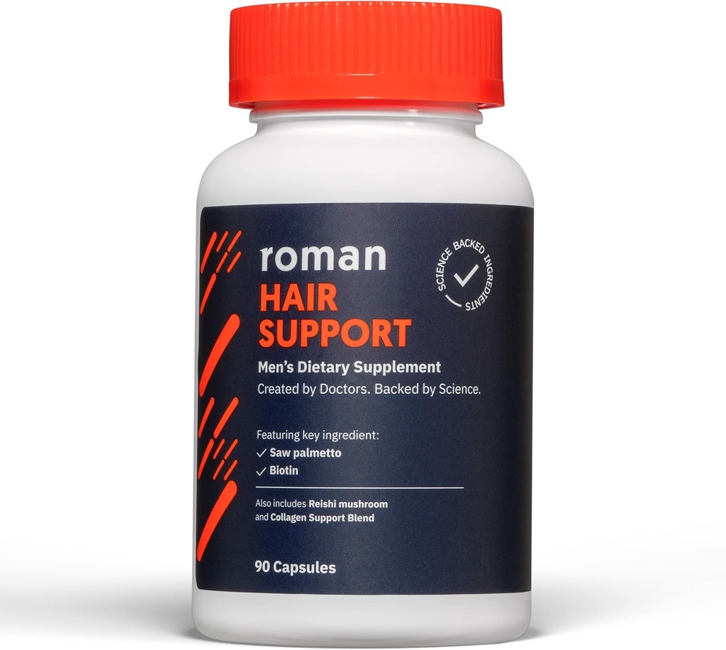 Ro Hår Support for Mænd; med Saw Palmetto, Zink, og biotin til at hjælpe støtte og nourish Hår; 124; 30- Day Supply (90 kapsler)