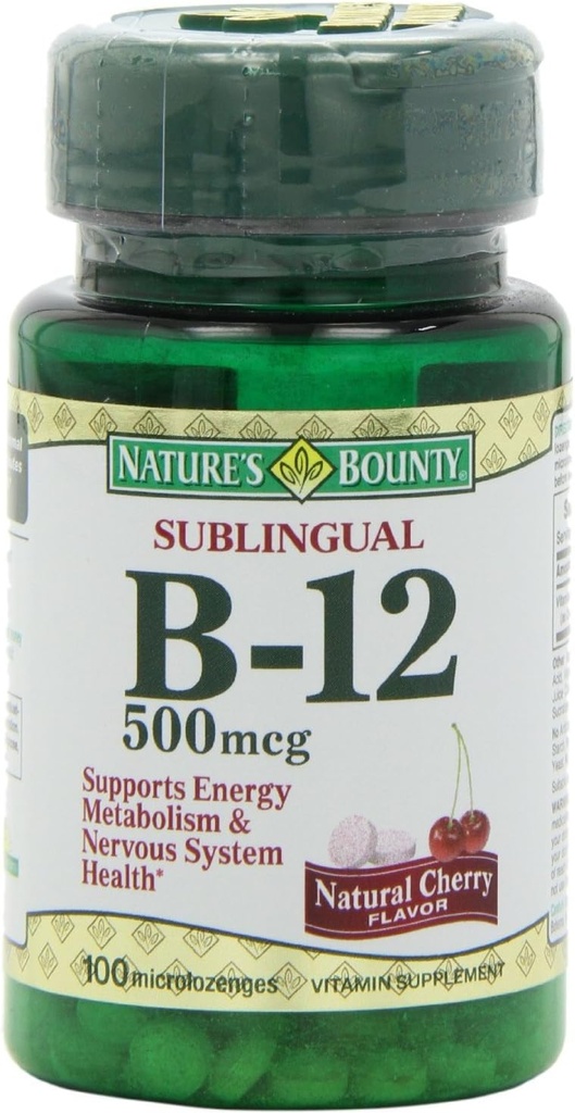 Nature 's Bounty Vitamin B- 12 500 mcg, 100 ea (pakke med 3)