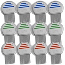 Lice Comb - (Pack of 12) Head Lice Treatment, der er individuelt pakket Professional rustfrit stål Louse og Nit Combs Fjerner æg med Afrundede Tips til Comfort