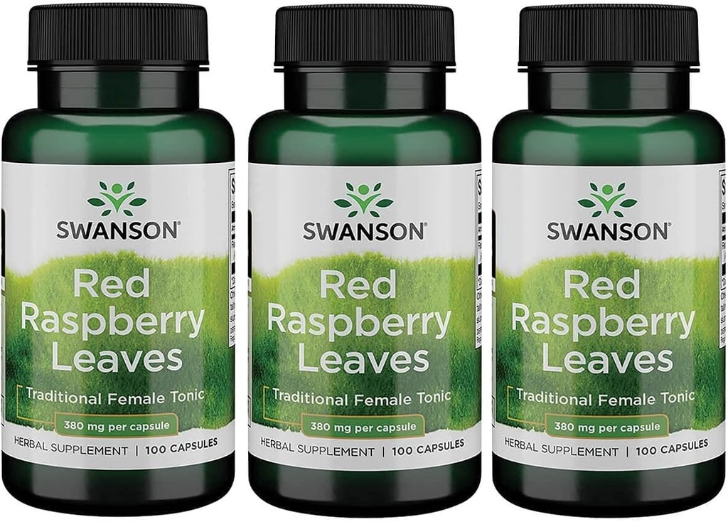 Swanson røde hindbær blade 380 Milligram 100 kapsler (3 Pack)