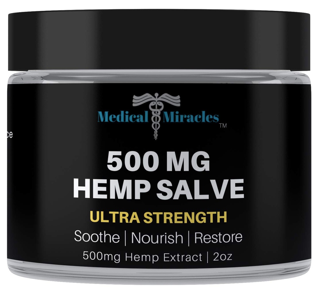 Medicinske Mirakler Hamp 500 Mg Ultra Styrke Healing Salve Ideel til HIPS, Joints, Neck, Tilbage, Albuer, Fingers, Hænder, og Knees Made i USA