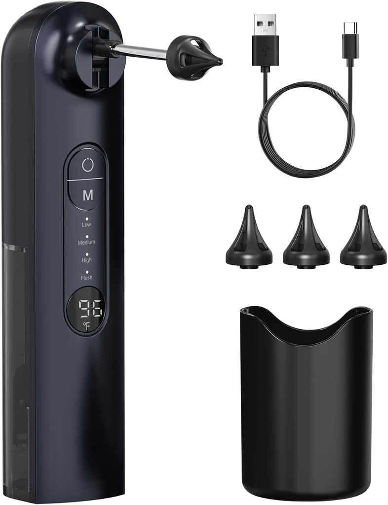 Ear Wax Removal, Ear Cleaner, Safe Ear Wax Removal Kit, 4 Modes- Ear Vandingssystem, Ear Rengøring Kit - IPX7 Vandtæt (blå)