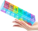 Ekstra Stor Pill Organizer, 2 gange en dag Stor Ugentlig Medicin Organizer, Pill Box 7 Dag Am Pm at holde daglige fiskeolier, Vitaminer, Kosttilskud, Jumbo Pill Container med Big BPA Free Pill Holder