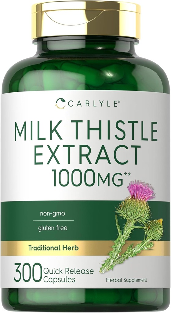 Carlyle Milk Thistle 1000mg * 124; 300 Kapsler * 124; Non- GMO, Gluten Free Extract