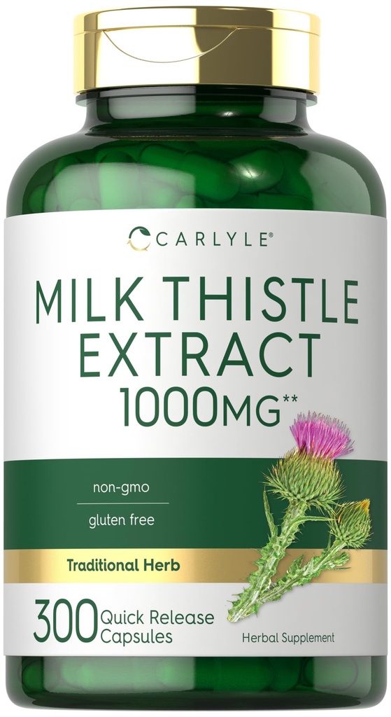 Carlyle Milk Thistle 1000mg * 124; 300 Kapsler * 124; Non- GMO, Gluten Free Extract