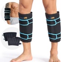 SuzziPad 360 ° Cold Pack til Calf, Shin, Arm & Elbow - Ice Wrap med Dual- Cover Design, Justerbar Velcro Straps, Læbesikker & Genbruges Cold Compress til Post- Workout Inddrivelse (2 pakker), Sort