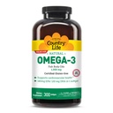 Country Life Omega-3 Fish Oil Supplement, 1000mg, 180mg EPA & 120mg DHA, Fish Oil Concentrate, Burpless, 300 Softgel, Certified Gluten Free