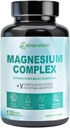 Magnesiumkompleks - Chelated Magnesiumglycinat, Citrat, Taurat, Malat, Oxide Kapsler - Høj Absorption Magnesium til søvn, Leg kramper, Muskelrelief, 400mg, 120 Veggie Kapsler