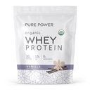 Dr. Mercola Pure Power Organic Whey Protein - 20 g Protein - Understøtter muskelvækst & energi - Græs- Fed Whey koncentrat - 15 Servere (20.60 oz) - Vanilla