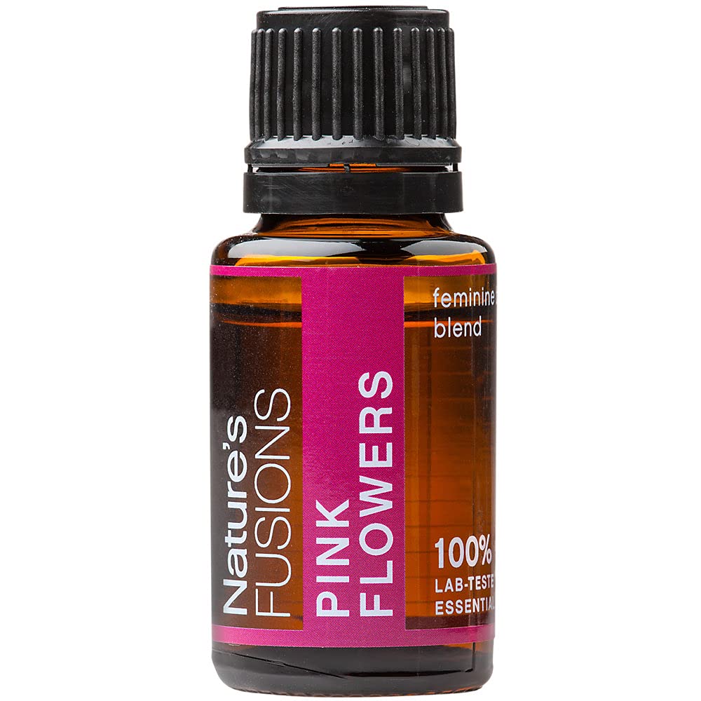 Naturens Fusions Pink Blomster, 100% Ren og Natural Essential Oil Blend til Aromaterapi og topisk brug, .5 Fl Oz (pakke med 1) (15 ml)