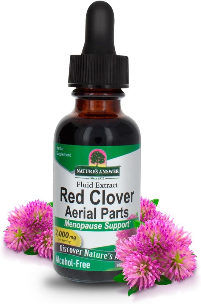 Naturens svar Red Clover Extract Supplement Alkohol Free 1 Oz (pakke af 4)