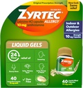 Zyrtec 24 timers Allergi Relief Flydende Gels, Antihistamin Kapsler med Cetirizin HCl Allergi Medicin for All- Day Relief fra Runny Næse, Nysen, Itchy Eyes & mere, 40 Tæl