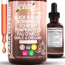 Para Defend Wormwood Black Walnut Rensning til mennesker Drops Flydende Soursop Hvidløg Græskar Seed PAU D 'Arco Oil af Oregano gurkemeje Berberine Neem Extract Hull Bark tinktur af Clean Nutra