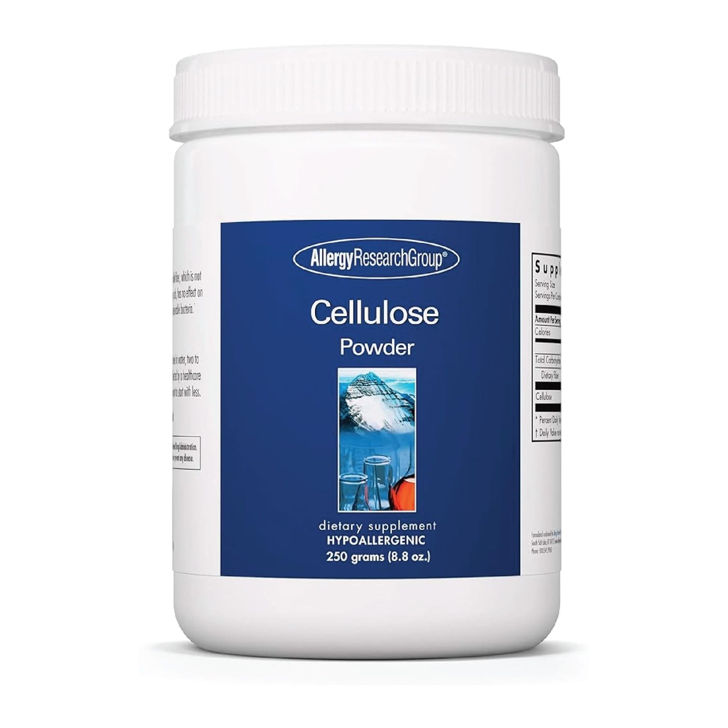 Allergy Research Group Cellulose Powder - Mikrokrystallinsk Cellulose Powder, 2000mg Uopløseligt Fiber Supplement, Pulveriseret Cellulose, ikke- Fermentable, Hypoallergen - 8, 8 Oz