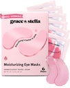 Grace & stella Award Winning under Eye Mask - Reducere mørke cirkler, Puffy Eyes, Undereye Tasker, Wrinkles - Gel under Eye Patches - Gaver til mor - Vegansk Cruelty- Free Self Care (Pink, 6 par)