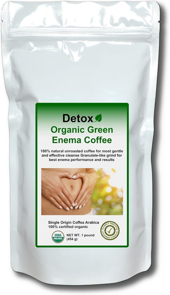 Detox Organic Green Enema Coffee (1 pound) - Original Gers. Formel til Detox og Cleansing - GMP certificeret, Lab testet