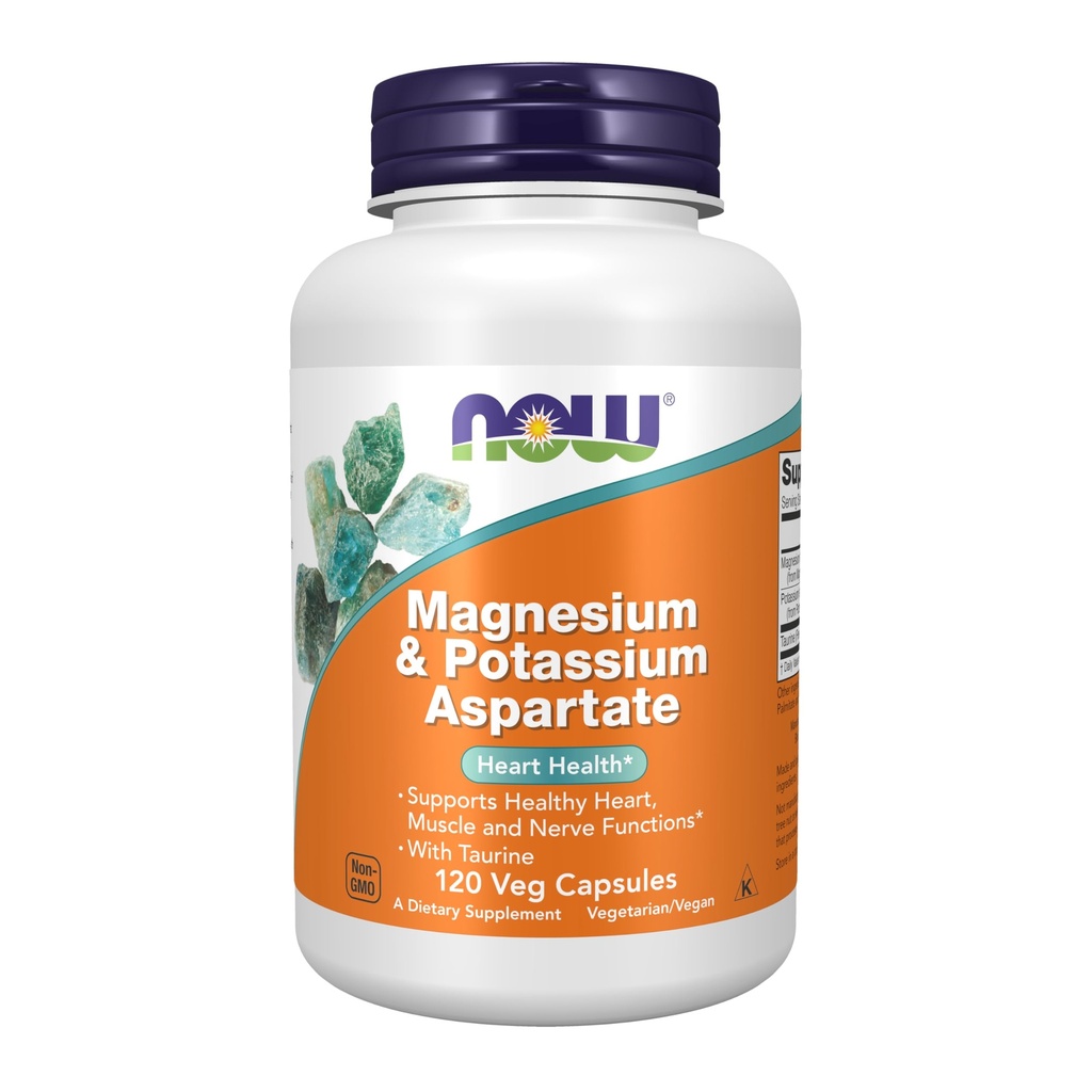 Now Foods Supplements, Magnesium & Kalium Aspartat med Taurine, Heart Health *, 120 Veg Kapsler