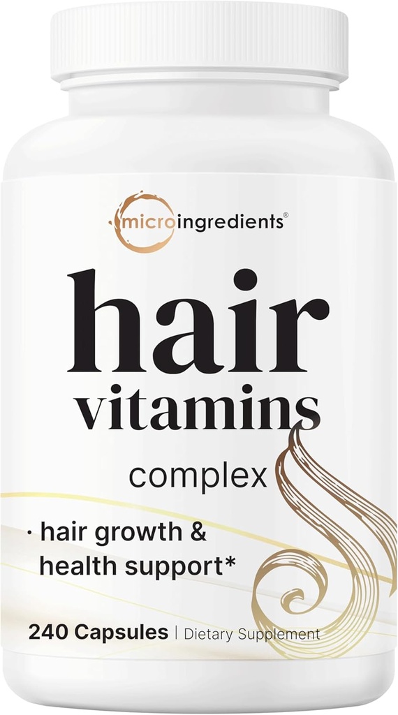 Micro Ingredienser Hårvækst Vitaminer for kvinder & mænd, 240 Kapsler; 124; 14- in-1 Formel med biotin, Collagen, Keratin, Saw Palmetto & Mere Meter 124; Tykkere, Fuller, Nærmer Tynde & Tab hårstøtte
