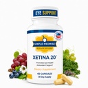 Simple Lover - Xetina 20 ™ Lutein og Zeaxanthin Kosttilskud - Essential Support for Eye Health with Vitaminer E, Eyebright, Zink, Grape Seed Extract, Rutin & Bilberry - 60 Kapsler