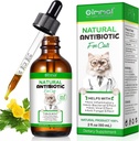 Antibiotika til katte, Premium Cat Antibiotika Supplements, Natural Antibiotika til katte, Kæledyrstilskud, Kat Antibiotika understøtter immun- og katteallergi Relief, Kat Multivitamin - 2 Fl Oz / 60ML