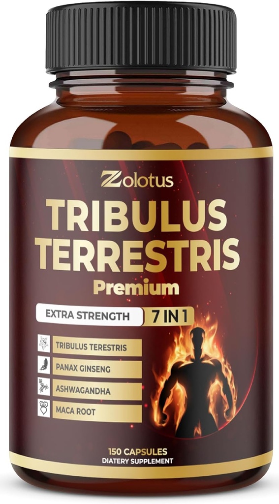 Tribulus Terrestris Supplement for mænd og kvinder, 5-måned levering med Ashwagandha, Panax Ginseng, Saw Palmetto, Maca, Shilajit, 150 Greve