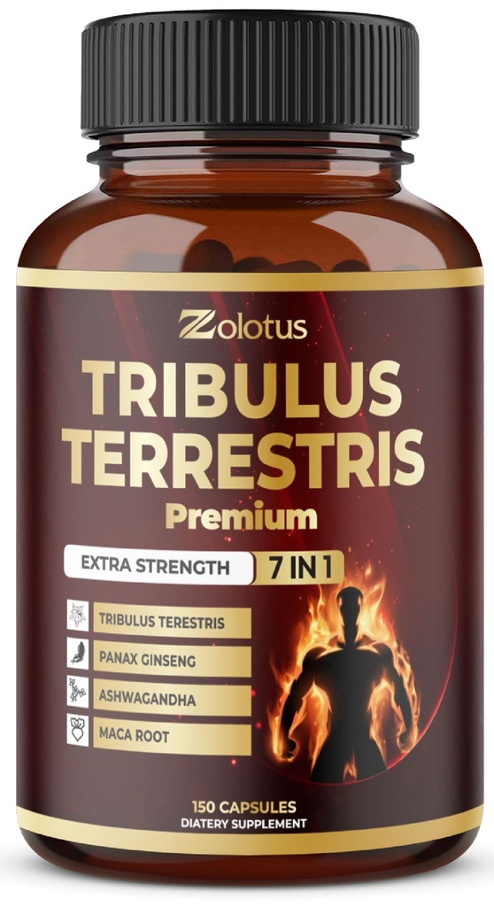 Tribulus Terrestris Supplement for mænd og kvinder, 5-måned levering med Ashwagandha, Panax Ginseng, Saw Palmetto, Maca, Shilajit, 150 Greve