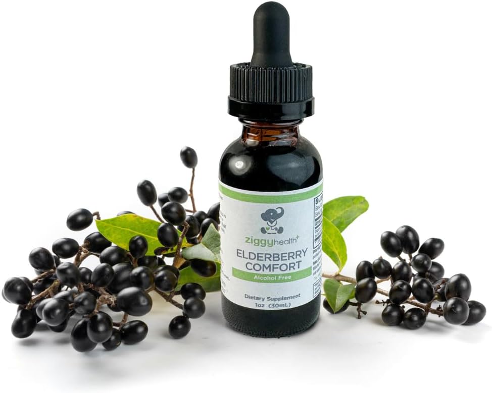 Økologisk Elderberry Tinktur - Elderberry Extract - Flydende Elderberry Drops, Immunstøtte, Respiratoriske Support & Defense, 1oz - Ziggy Sundhed
