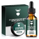 Beard Growth Kit - 2X Koncentration Biotin til mænd, Natural Argan, Jojoba Oliils og Vitaminer (Cedarwood)