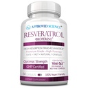 Godkendte Science ® Resveratrol - 1000 mg Trans Resveratrol - 250 mg Polyphenol - 98% Renhed - Inkluderer Bioperine ® - 60 Veganske venlige kapsler - 1 flaske