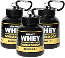 ONMYWHEY Protein Powder Container til at gå - Rejse vand flaske tragt til mixes, Portable Pre Workout supplement Containers & Dispenser tragte, Mini Preworkout Kostholder Keychain flasker