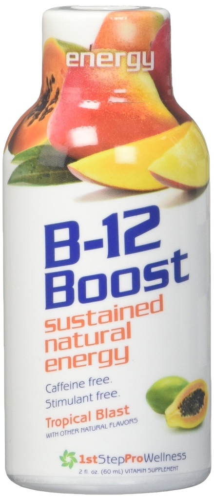 B- 12 Shot Maksimal energi, Tropical Blast, 2 -Ounce, 12 pr Box