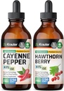 BIO KRAUTER Cayenne Tincture 4 Fl. Oz. & Hawthorn Berry Tincture 4 Fl. Oz.